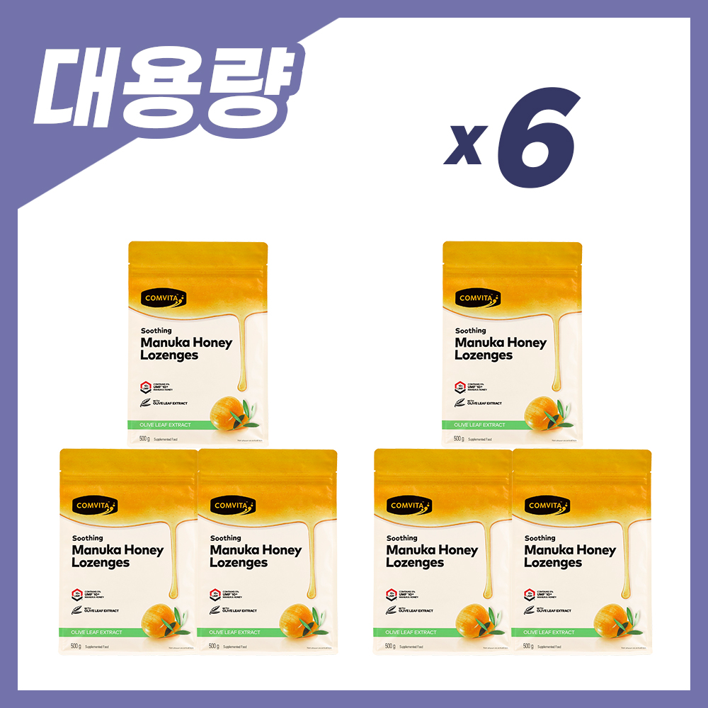 [대용량]콤비타 UMF10+ 마누카허니 로젠지(올리브잎추출액 500G) 6팩