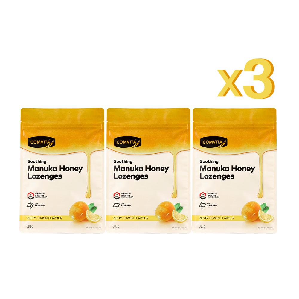 콤비타 UMF10+ 마누카허니 로젠지(프로폴리스&amp;레몬향 500G) 3팩